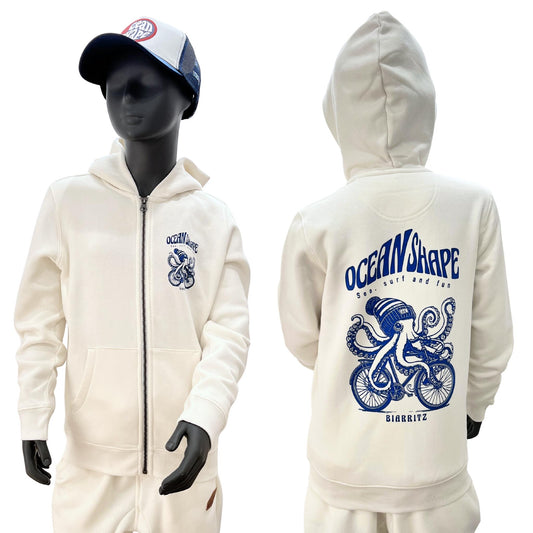 Sweat à capuche zippé Kids "Chipiron" - Ivory