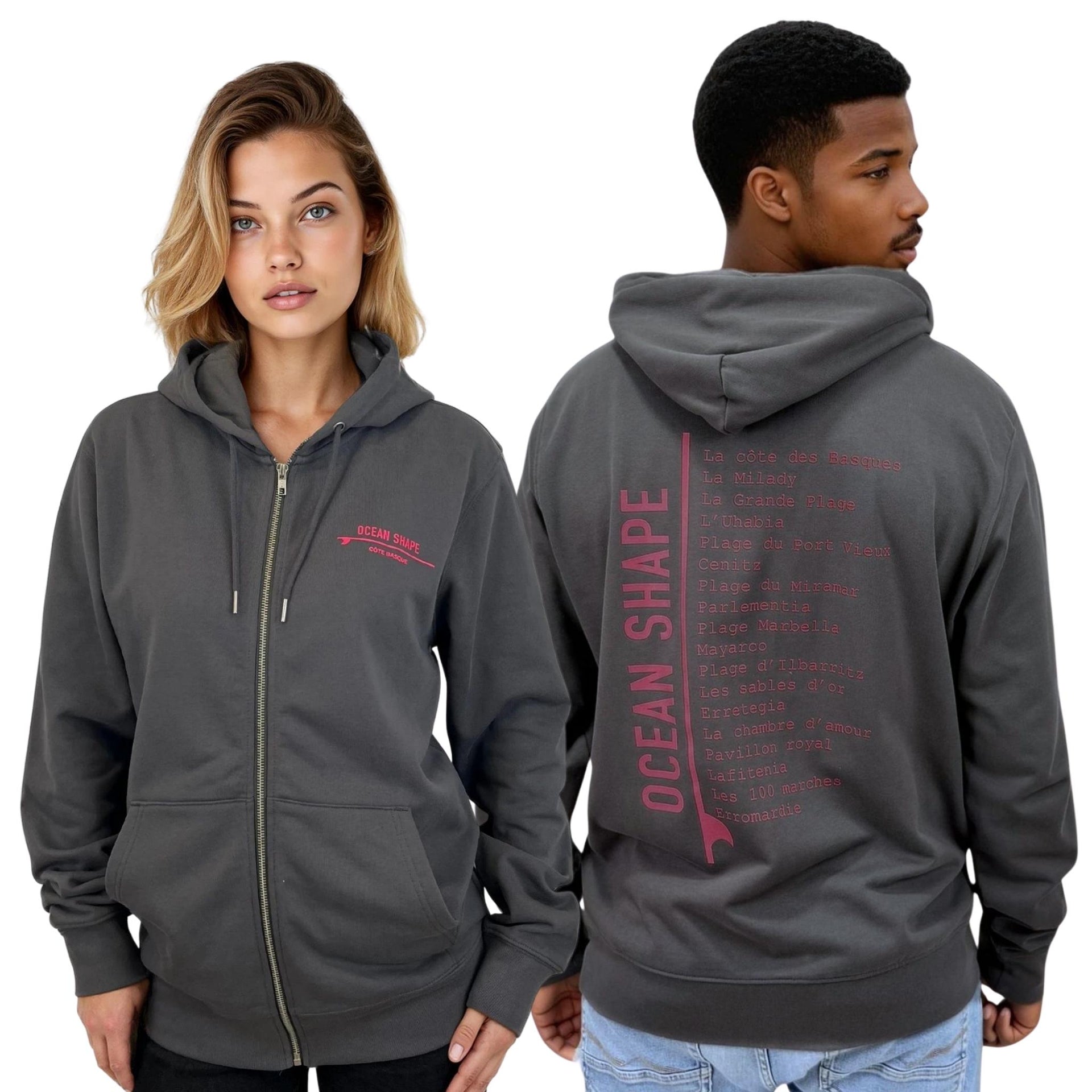Sweat à Capuche Homme Gildan Cocoa Beach Pier – Taille M, Bleu Chiné, Léger