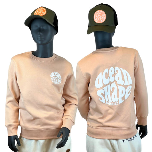 Sweat col rond  Kids "Bubble" - Pêche & Blanc