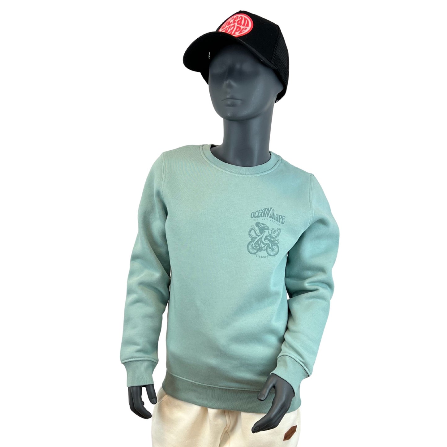 Sweat col rond Kids "Chipiron" - Jade Green