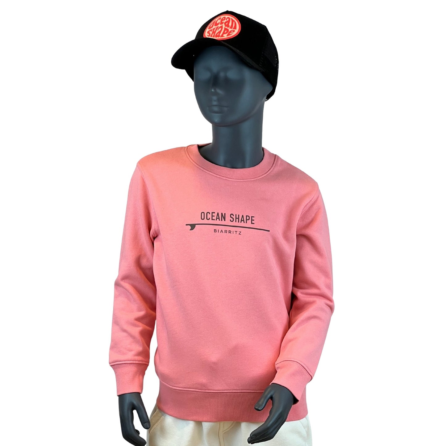 Sweat col rond Kids "Monkey walk" - Pink Joy