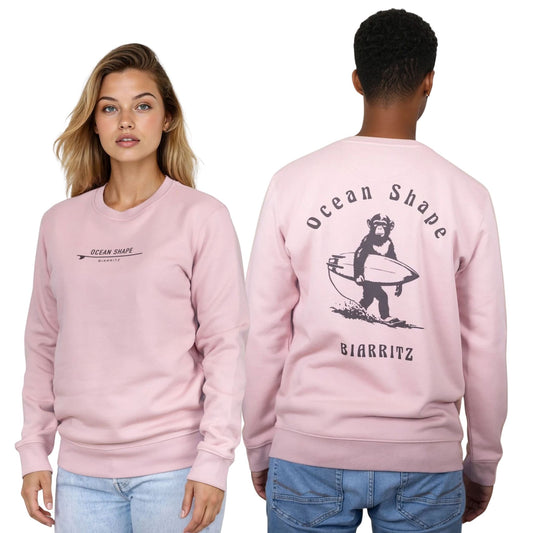 Sweat col rond unisexe "Monkey Walk" - Petal Rose