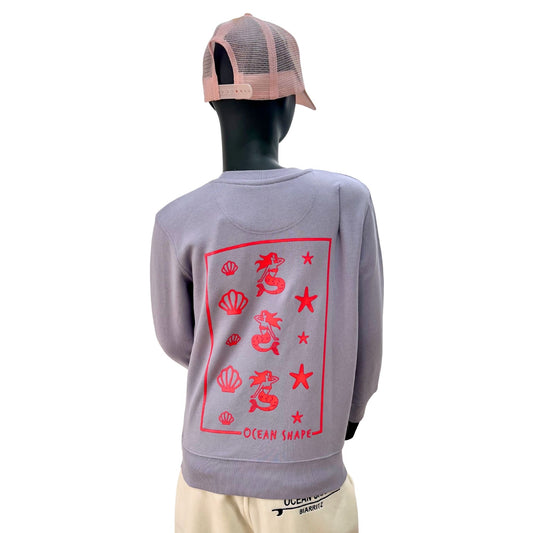 Sweat col rond Kids "Sirene" - Lavender