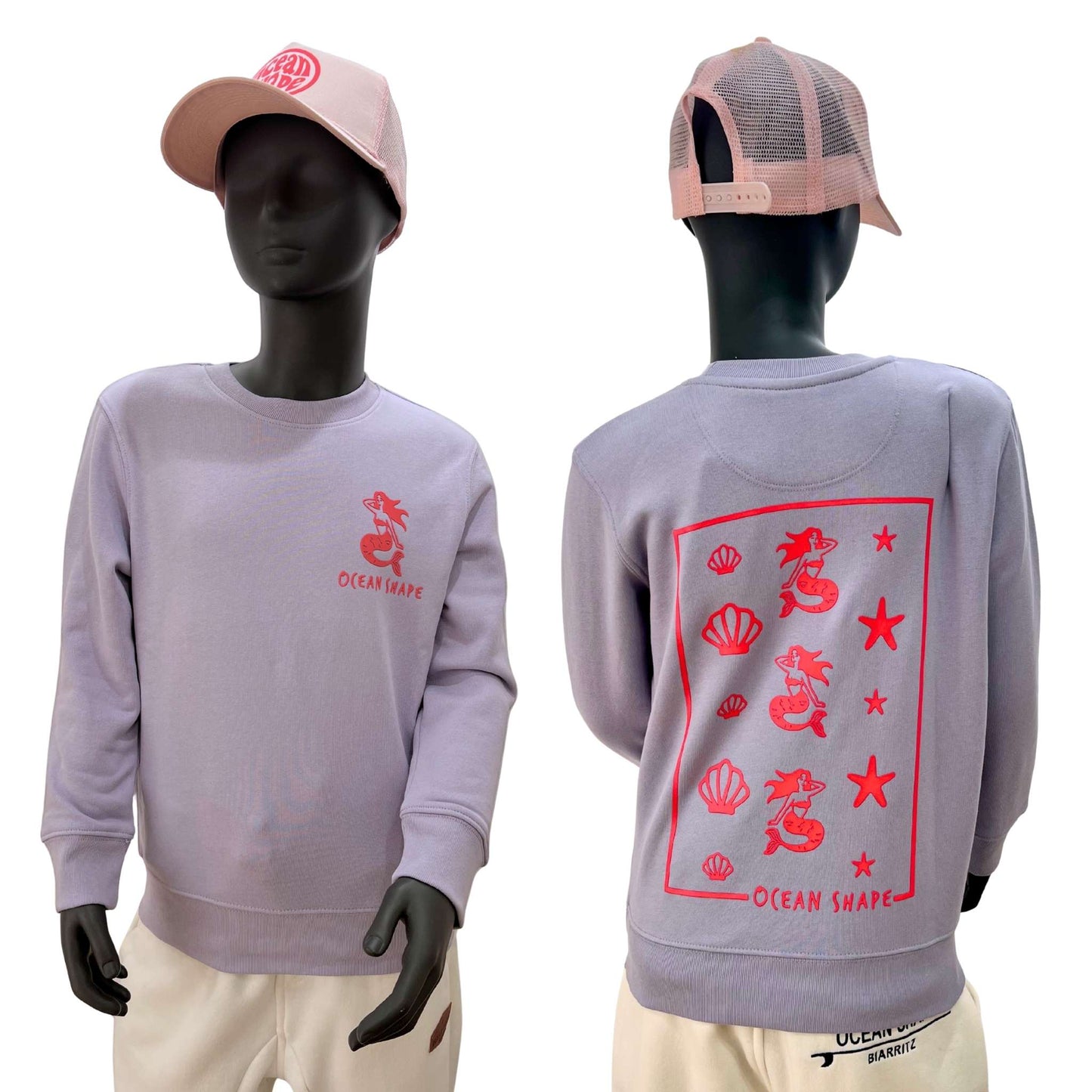 Sweat col rond Kids "Sirene" - Lavender