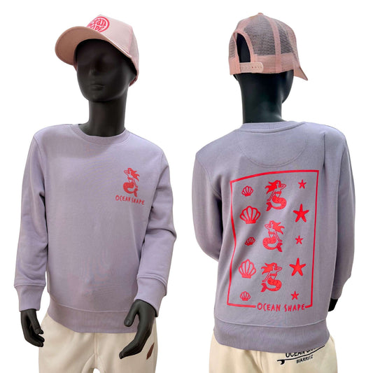 Sweat col rond Kids "Sirene" - Lavender