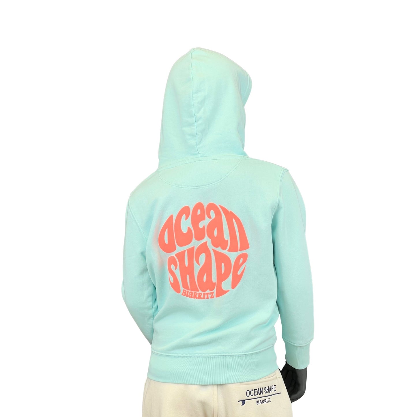 Sweat à capuche Kids "Bubble" - Caribbean Blue et Corail