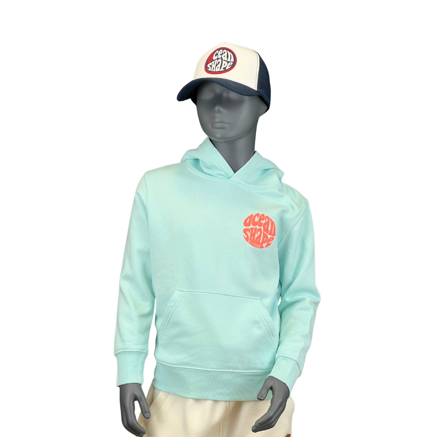 Sweat à capuche Kids "Bubble" - Caribbean Blue et Corail