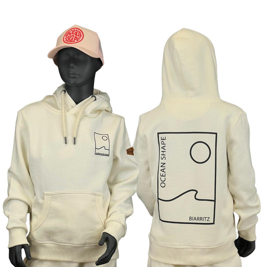 Sweat à capuche Kids "As Free as the Ocean" - Ecru