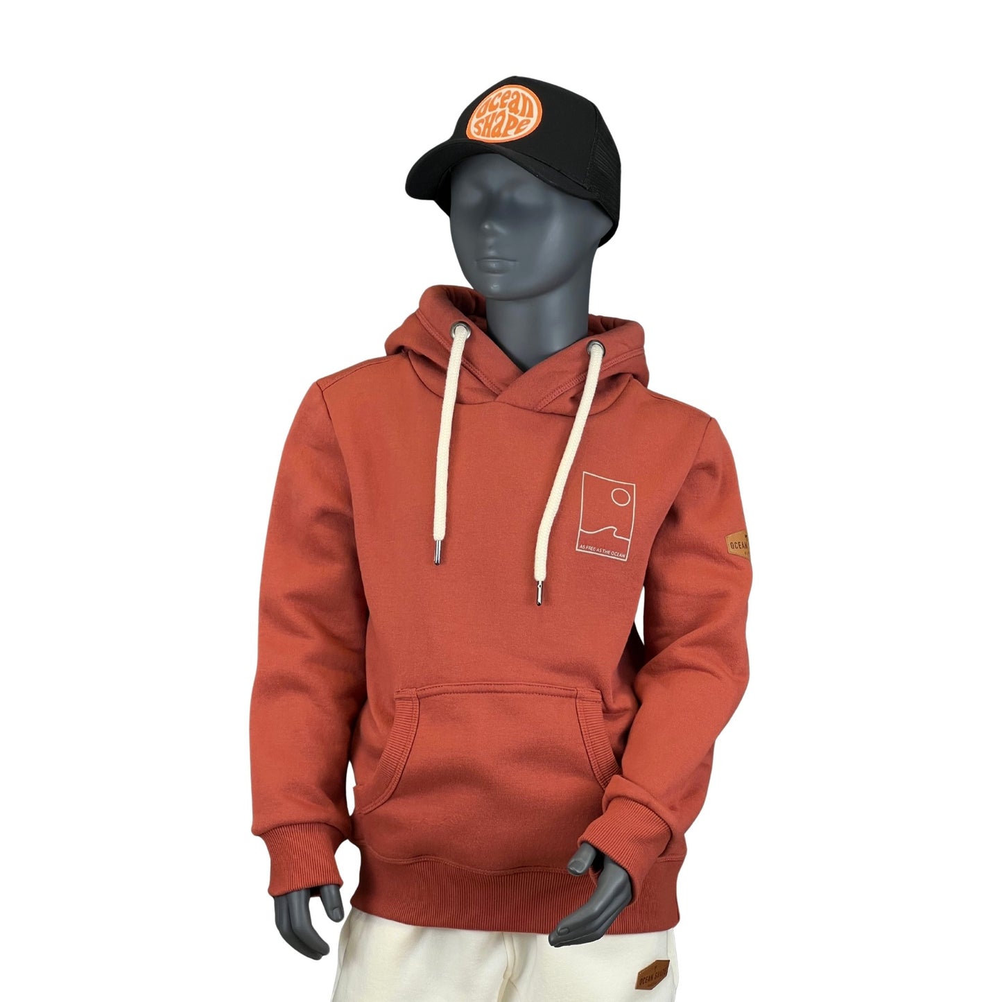 Sweat à capuche Kids "As Free as the Ocean" - Terracotta