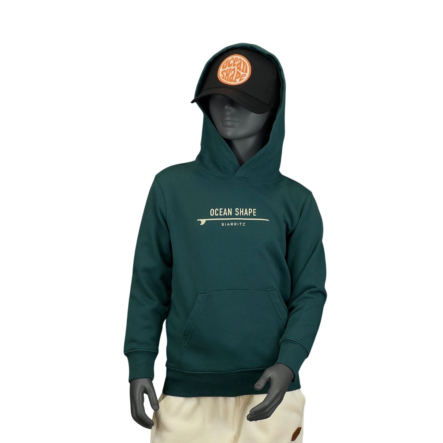 Sweat à capuche Kids "Monkey Wave" - Glazed Green