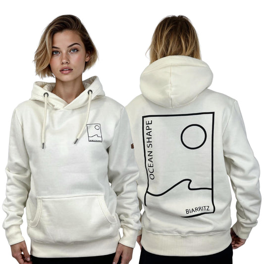Sweat à capuche unisexe “As Free as the Ocean” – Ecru