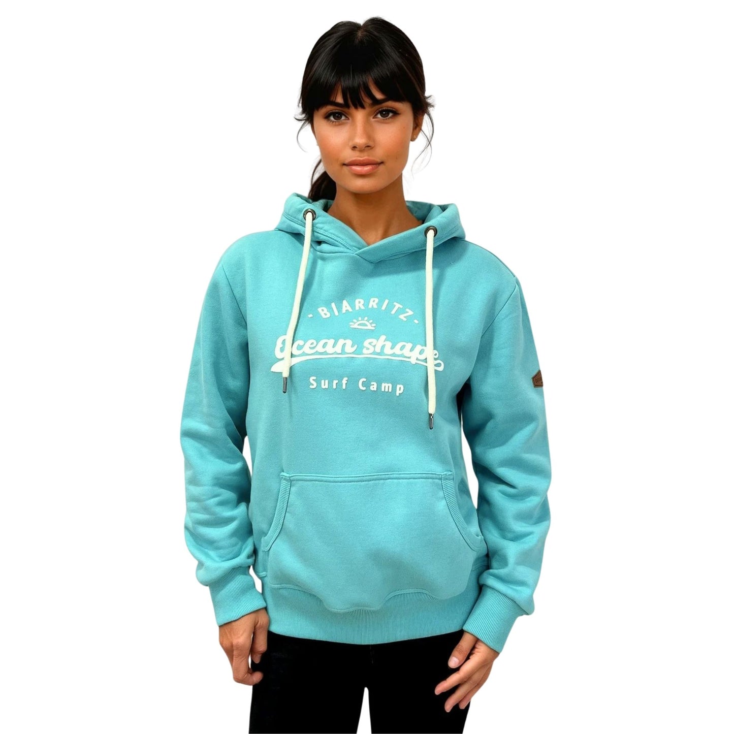 Sweat à capuche unisexe "Surf camp" - Turquoise