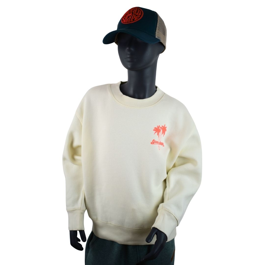 Sweat col rond Kids "Waves & Sand" - Off White