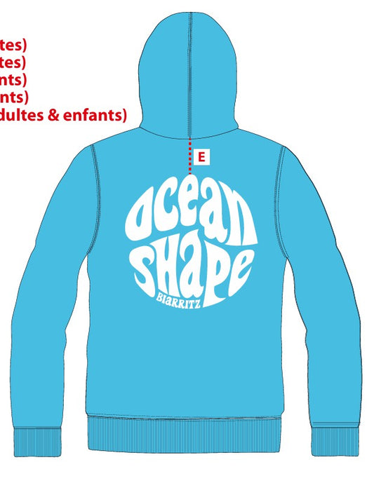 Sweat à capuche "Bubble" - Turquoise (Arcachon)