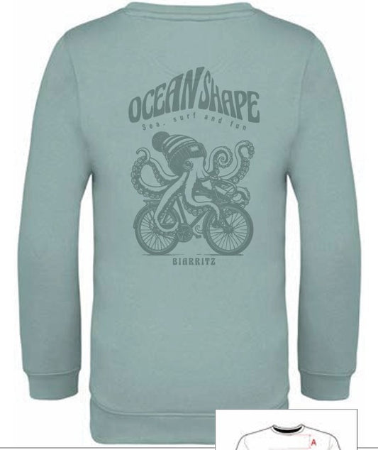 Sweat "Chipiron" Jade Green, col rond