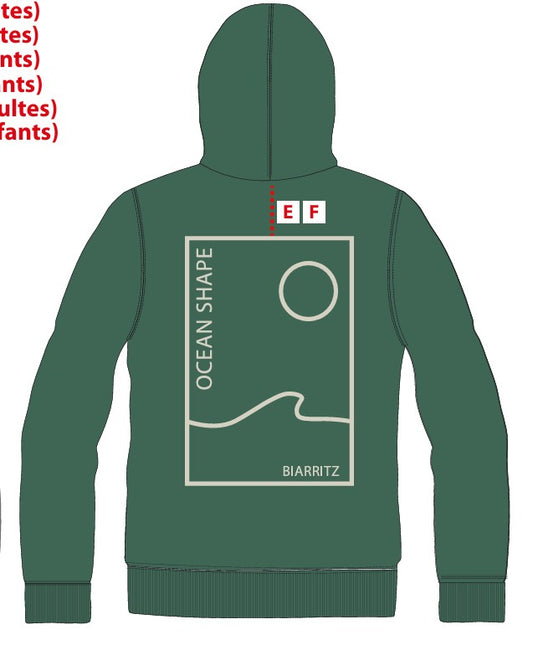 Sweat à capuche Kids "As Free as the Ocean" - Amazon Green