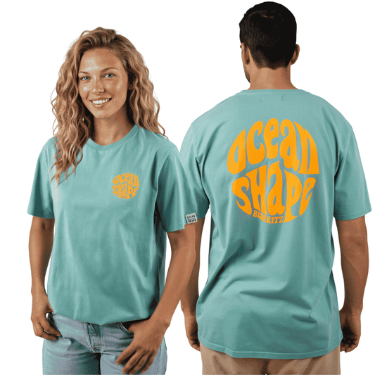 T-shirt unisexe "Bubble" - Teal Monstera et Orange