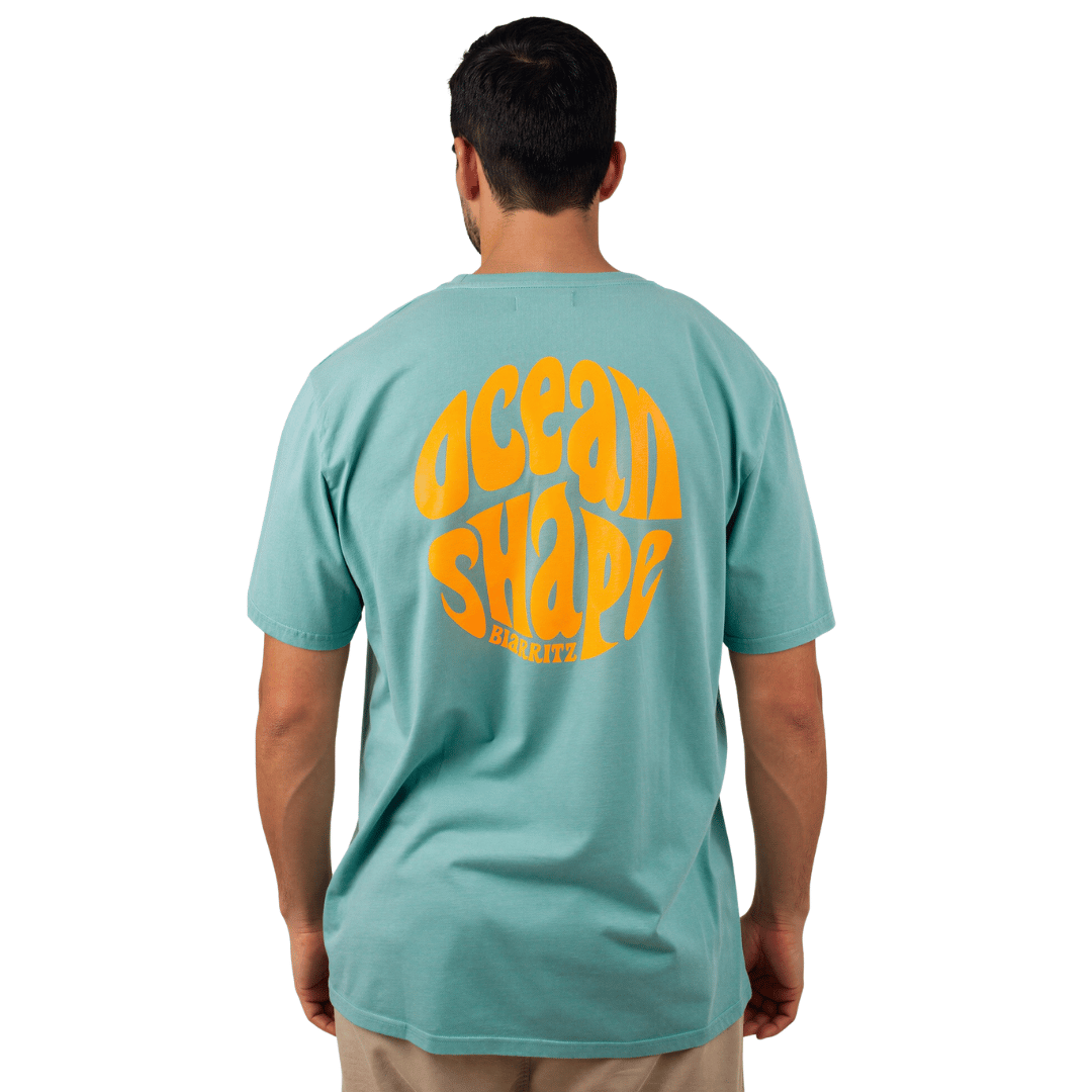 T-shirt unisexe "Bubble" - Teal Monstera et Orange