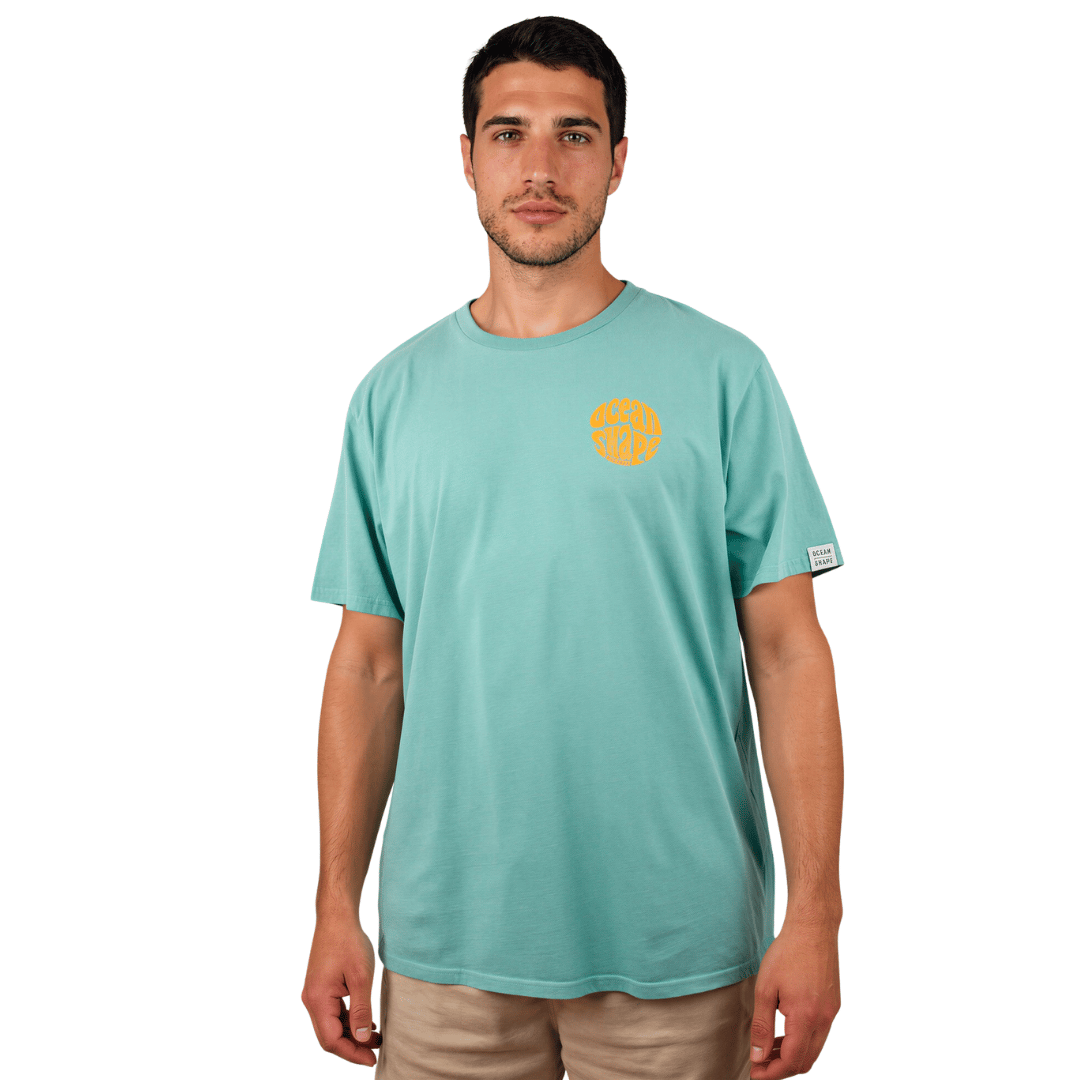 T-shirt unisexe "Bubble" - Teal Monstera et Orange