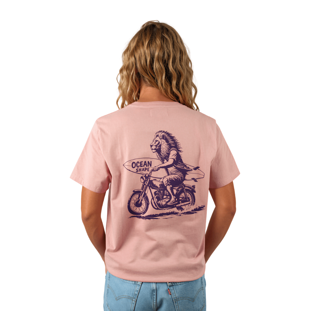 T-shirt unisexe "Lion Biker" - Petal Rose