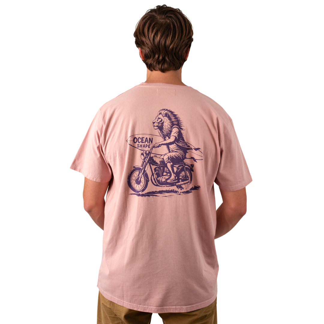 T-shirt unisexe "Lion Biker" - Petal Rose