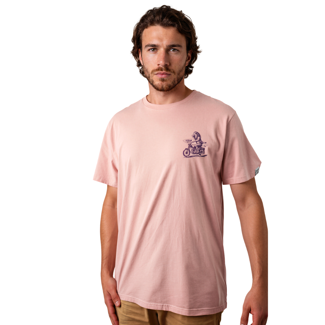 T-shirt unisexe "Lion Biker" - Petal Rose
