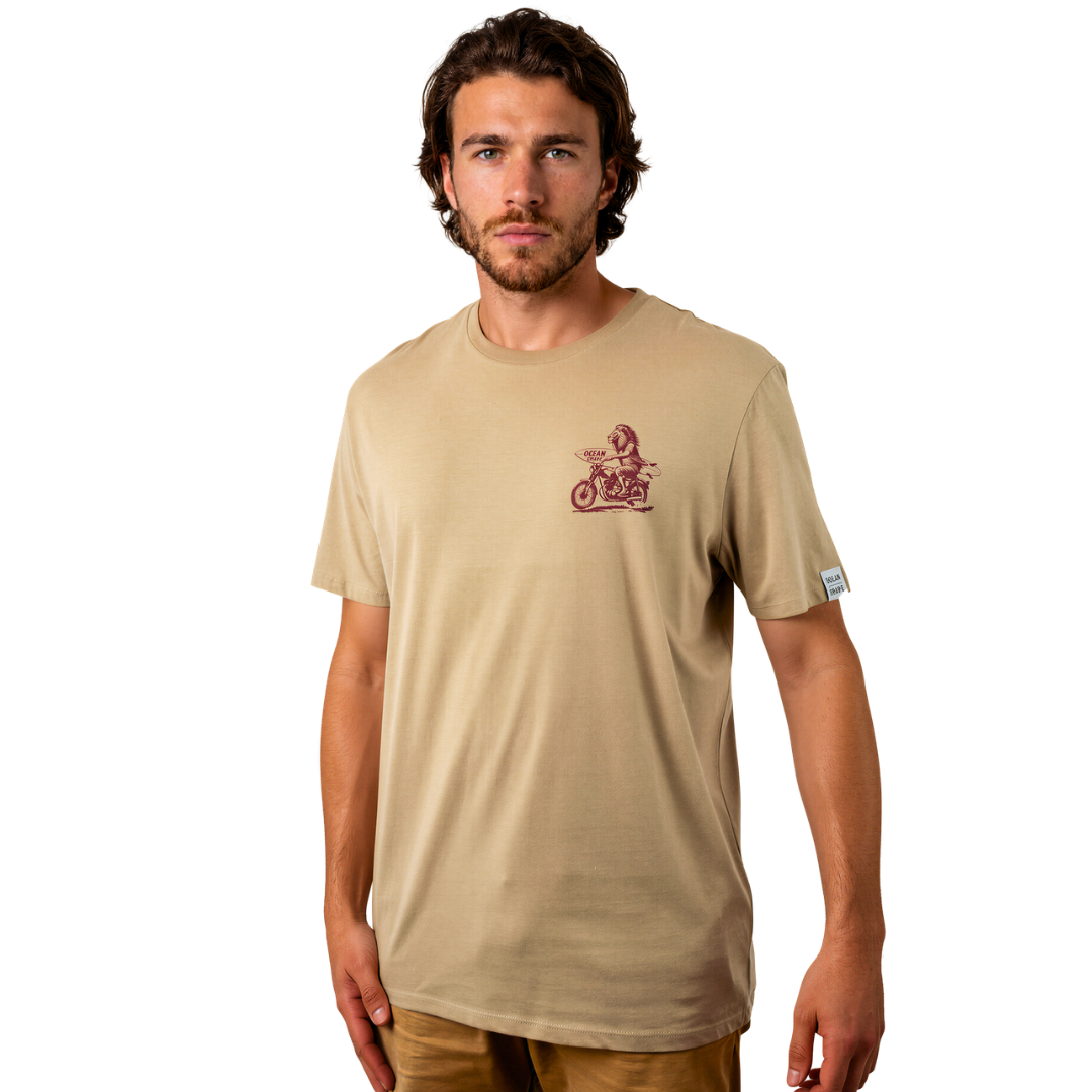 T-shirt unisexe "Lion Biker" - Wet Sand