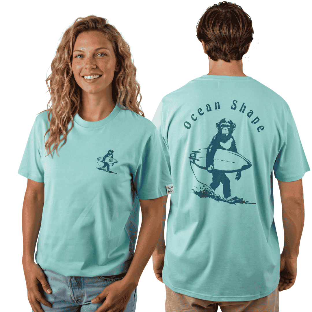 T-shirt unisexe "Monkey walk "- Pool Blue