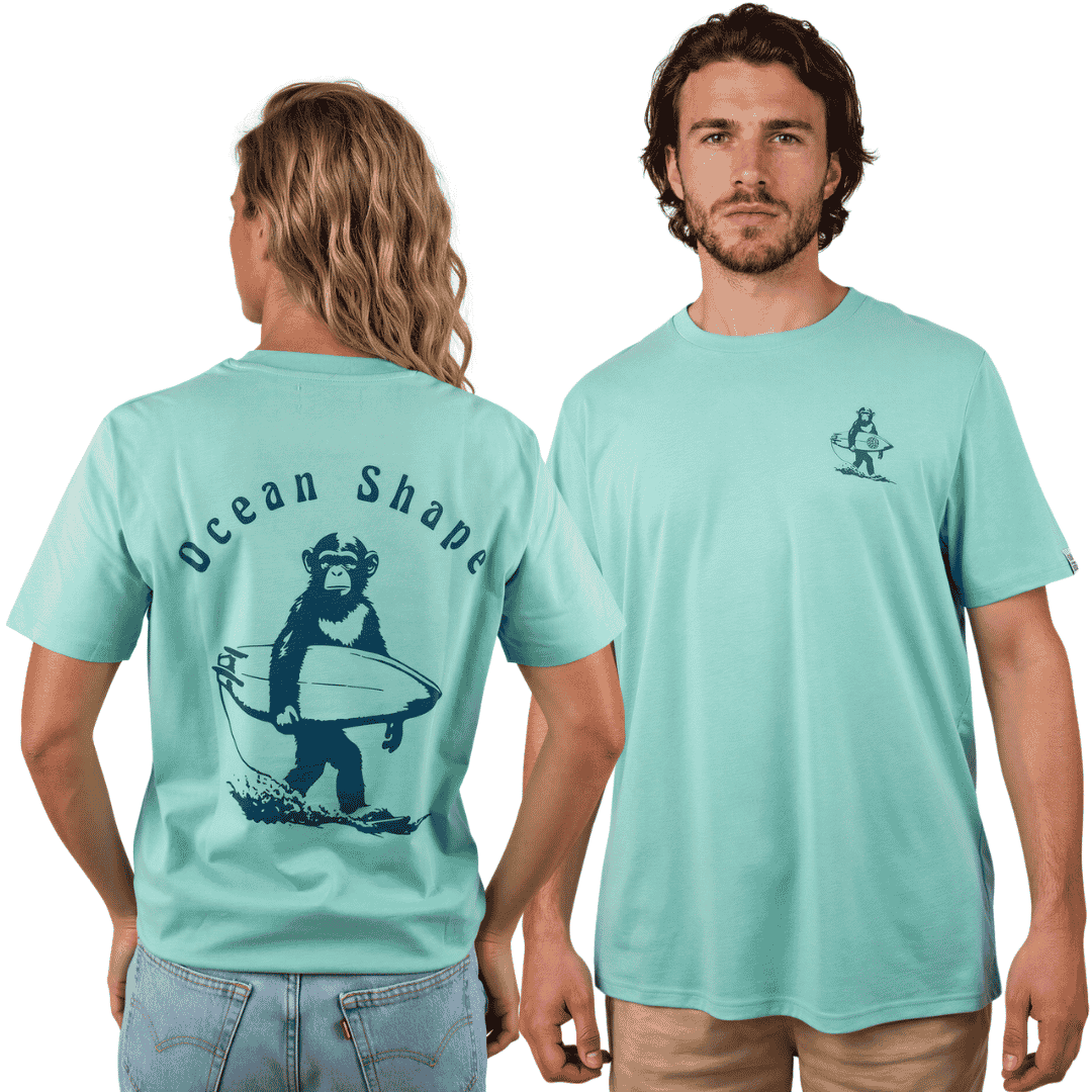T-shirt unisexe "Monkey walk "- Pool Blue