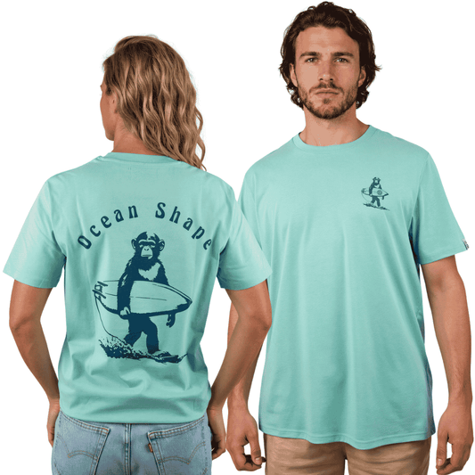 T-shirt unisexe "Monkey walk "- Pool Blue