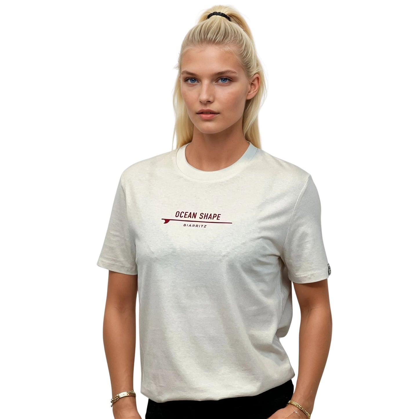 T-shirt unisexe "Monkey Walk" - Vintage White et Rouge