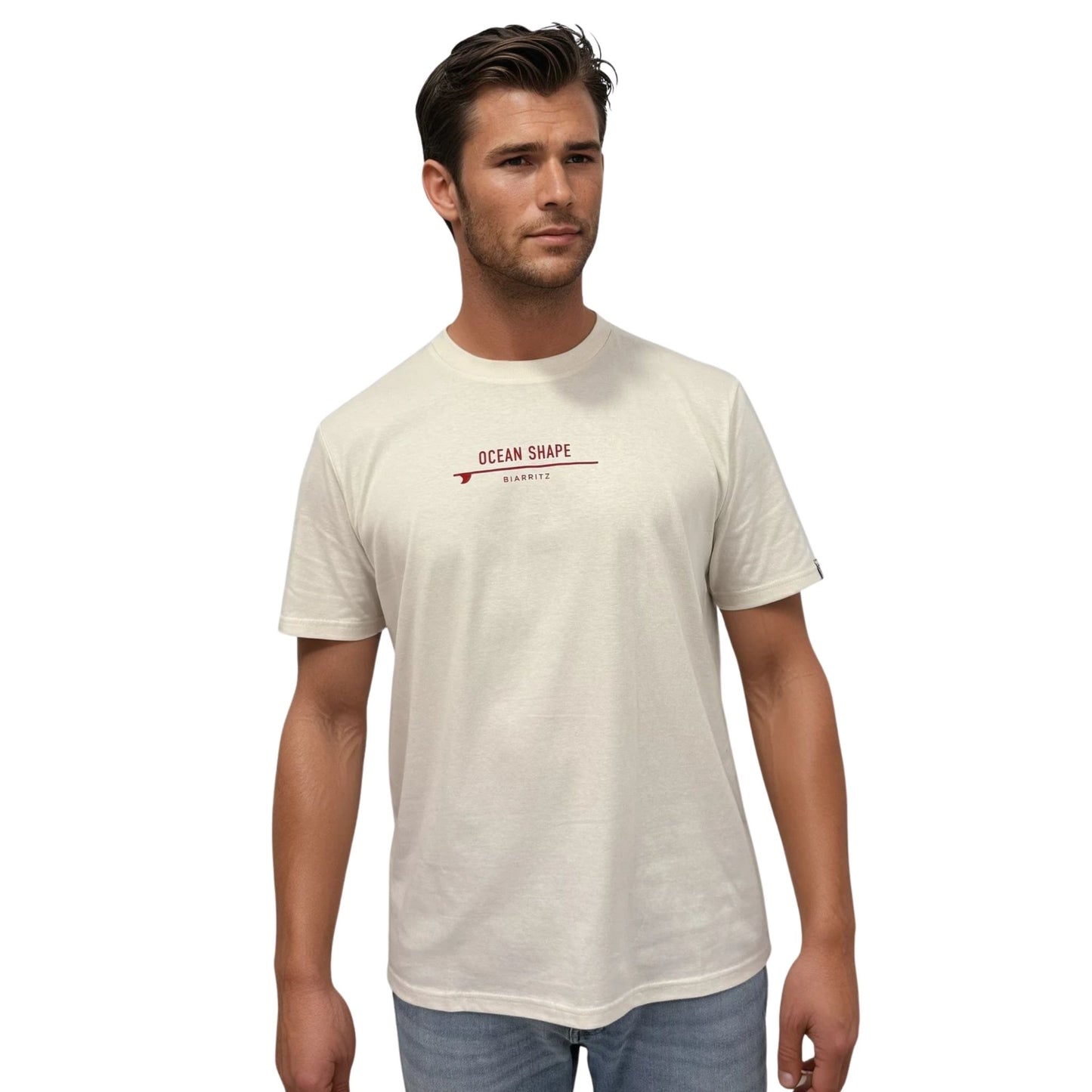 T-shirt unisexe "Monkey Walk" - Vintage White et Rouge