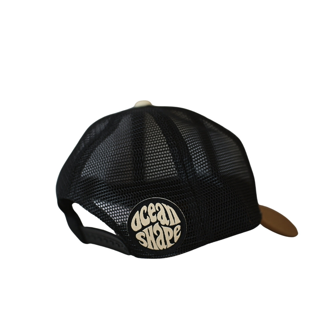 Casquette Trucker Moutarde - Bubble Broderie Noir