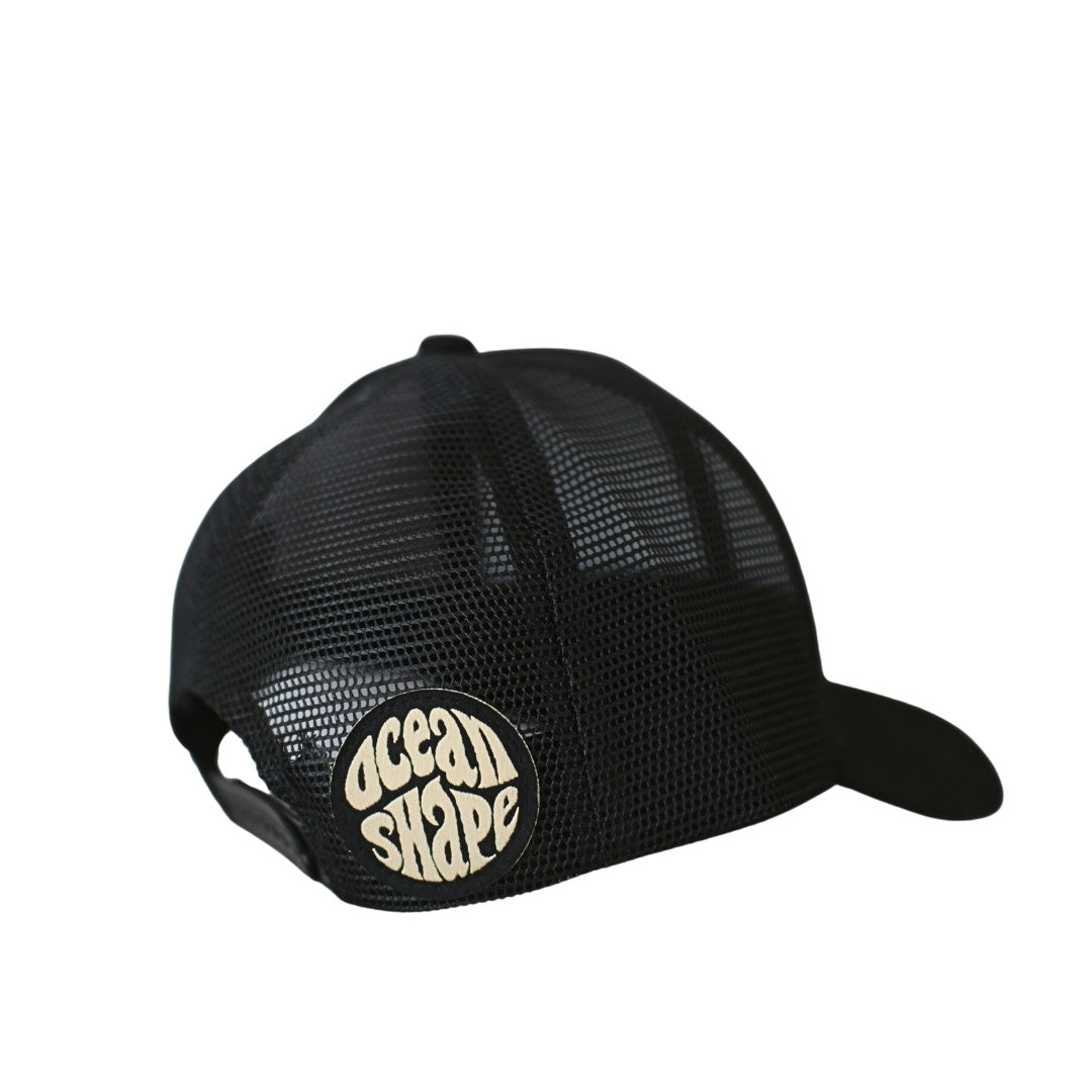 Casquette Trucker Noir - Bubble Broderie Beige